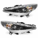 Reflektor Lampa kpl LED Diody Soczewka Czarne Tuning Peugeot 207 2006-2013