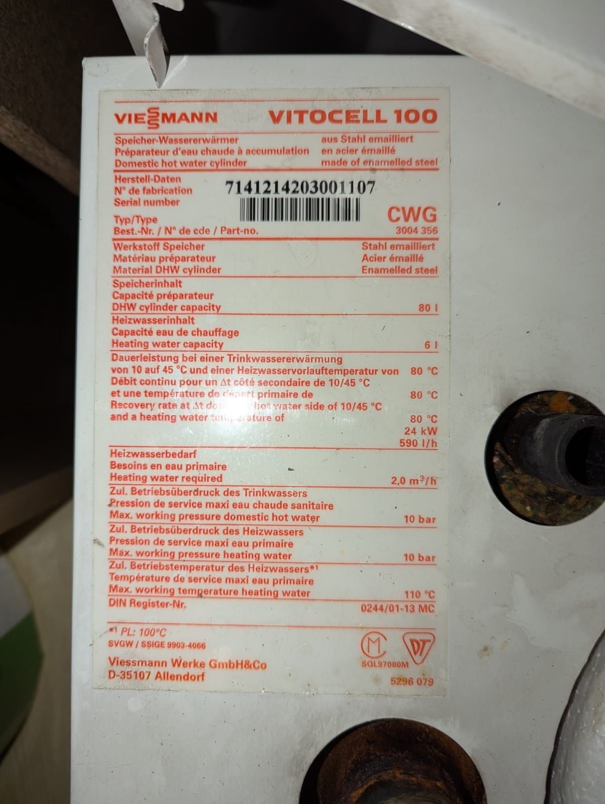 Viessmann VITODENS 200-W CE-0085 BR 0432 piec + zasobnik