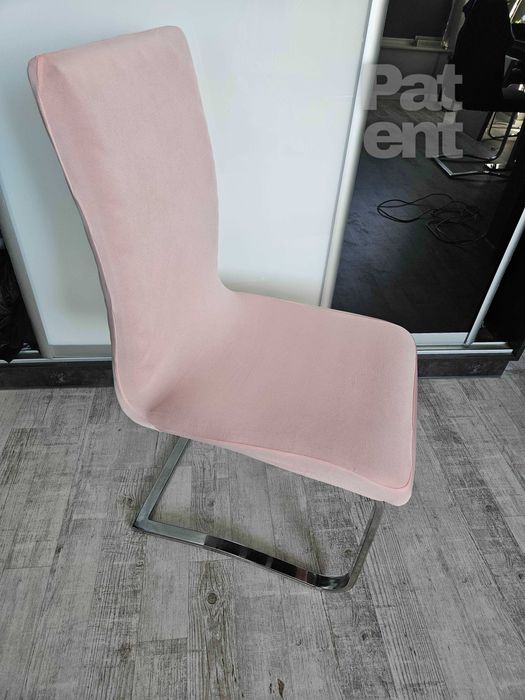 Pokrowce na krzesła elastyczne 4 sztuki różowe róż komplet