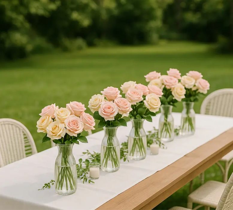Прозорі вази для декору весілля