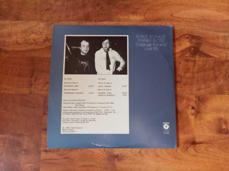 Klaus Schulze Rainer Bloss "Dziękuję Poland" Live '83 | 2 płyty winyl.