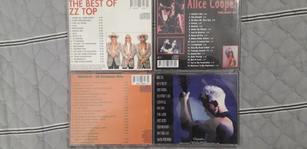 Продам CD  ZZ Top, Alice Cooper, Smokie, Billy Idol