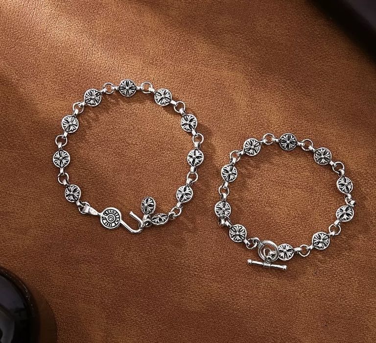 !Акція! Браслет Chrome Hearts | Срібний браслет на руку Хром Хартс