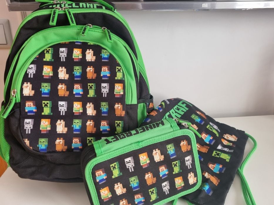 Plecak piórnik worek zestaw komplet Astra Minecraft