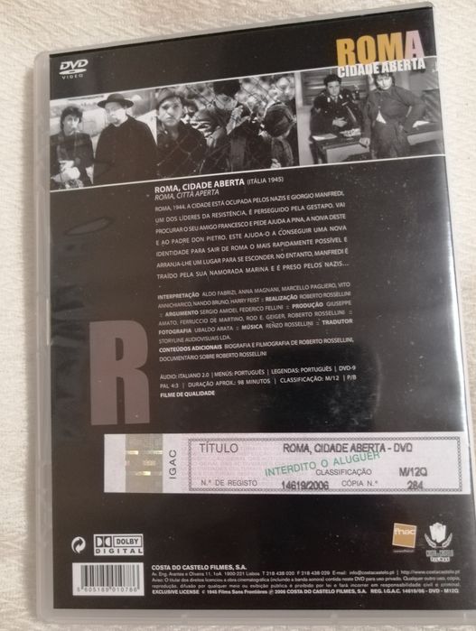 Roma Cidade Aberta, de Roberto Rossellini - dvd