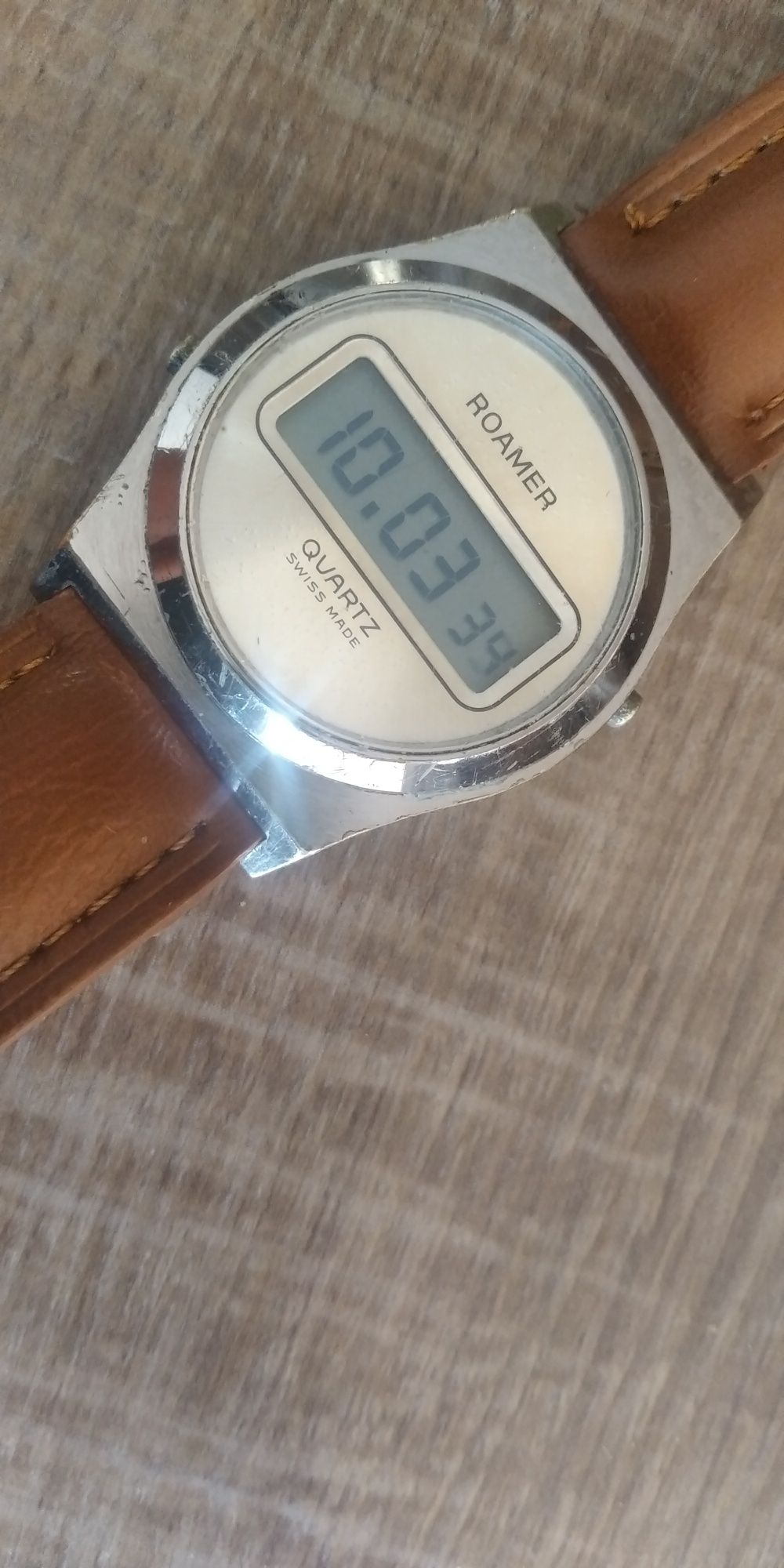 Roamer LCD rarytas kolekcjonerski męski zegarek Swiss Made