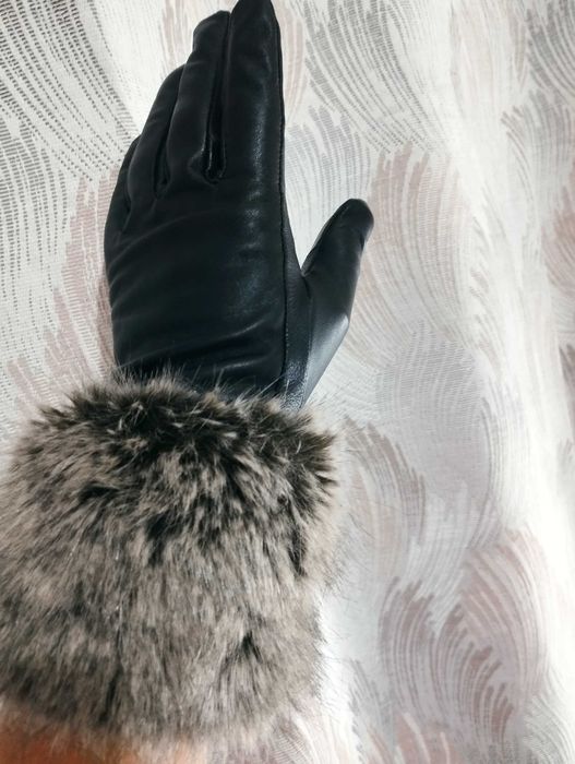 Шкіряні рукавички з хутром і Довгі шкіряні