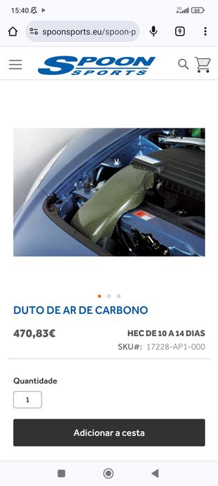 Honda S2000 Barras + admissão air duct SPOON Discos DBA T3