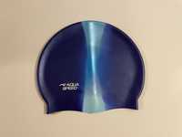 Czepek pływacki unisex nowy silikon czapka kąpielowa niebieska