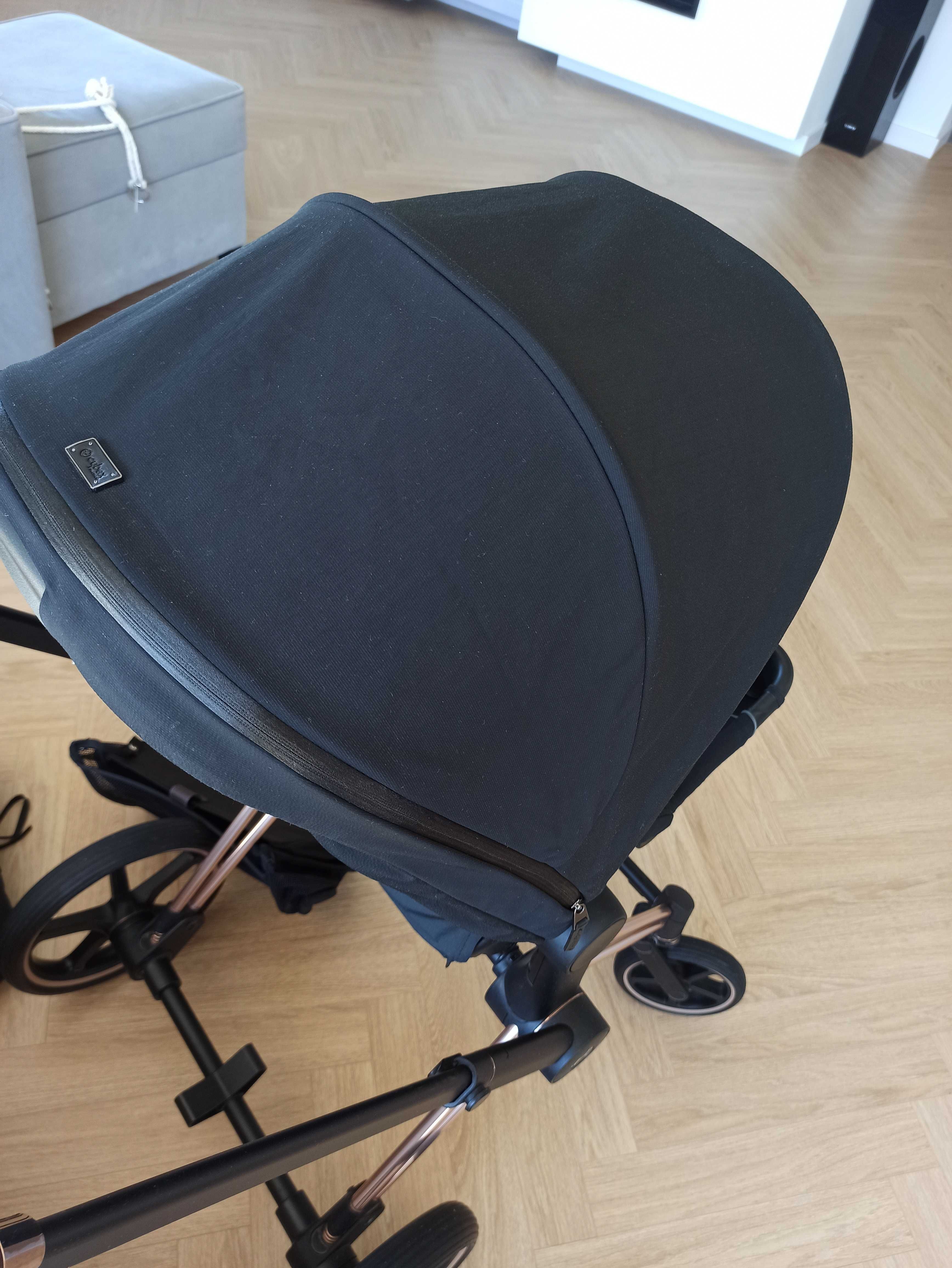 Sprzedam cały wózek Prima 2.0 Deep Black gratisy parasolka Cybex inne