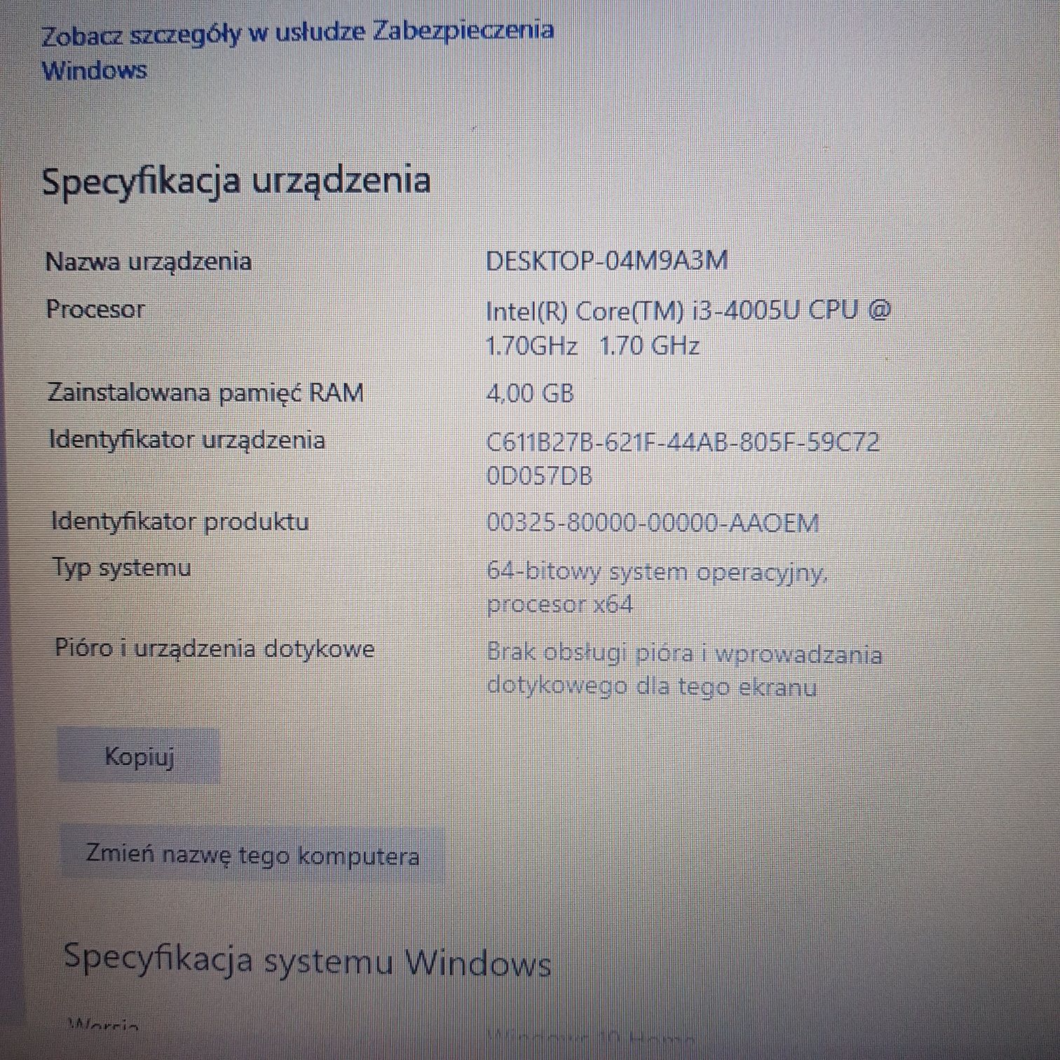 Laptop HP G4 15" 250GB