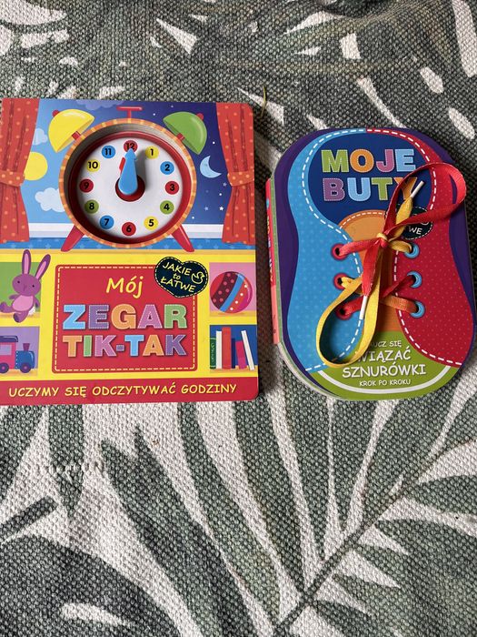 Książki nauka zegara, zegar, nauka sznurowania