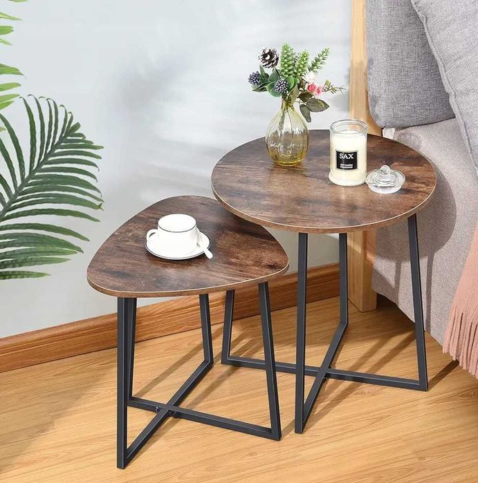 Stolik Duzy 45cm + Mały 42cm Industrialny 2sztuki Nr00390