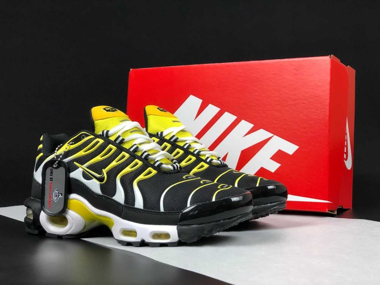 ХІТ ПРОДАЖ! Nike Air Max Plus TN Black/Yellow 41 42 43 44 45 46 найк