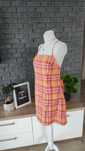 Sukienka mini w kratkę odkryte plecy wiązana H&M 46 48 UK letnia