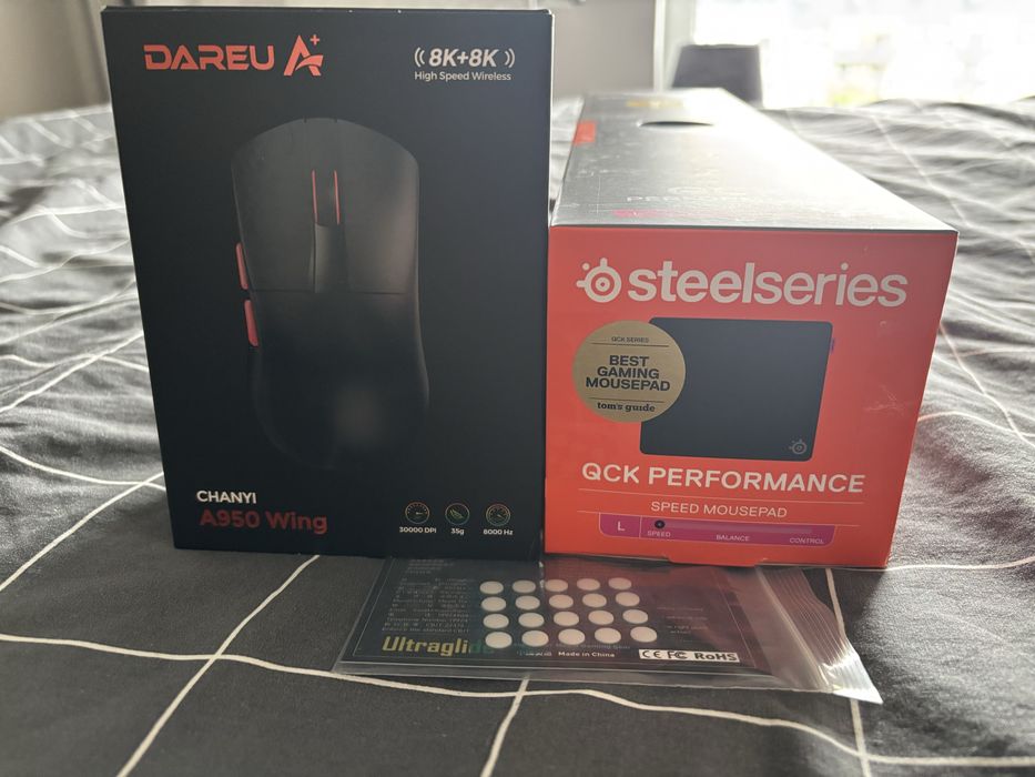 DAREU A950 WING 35g+ Ultraglide ICE+ Steelseries QCK Performance Speed
