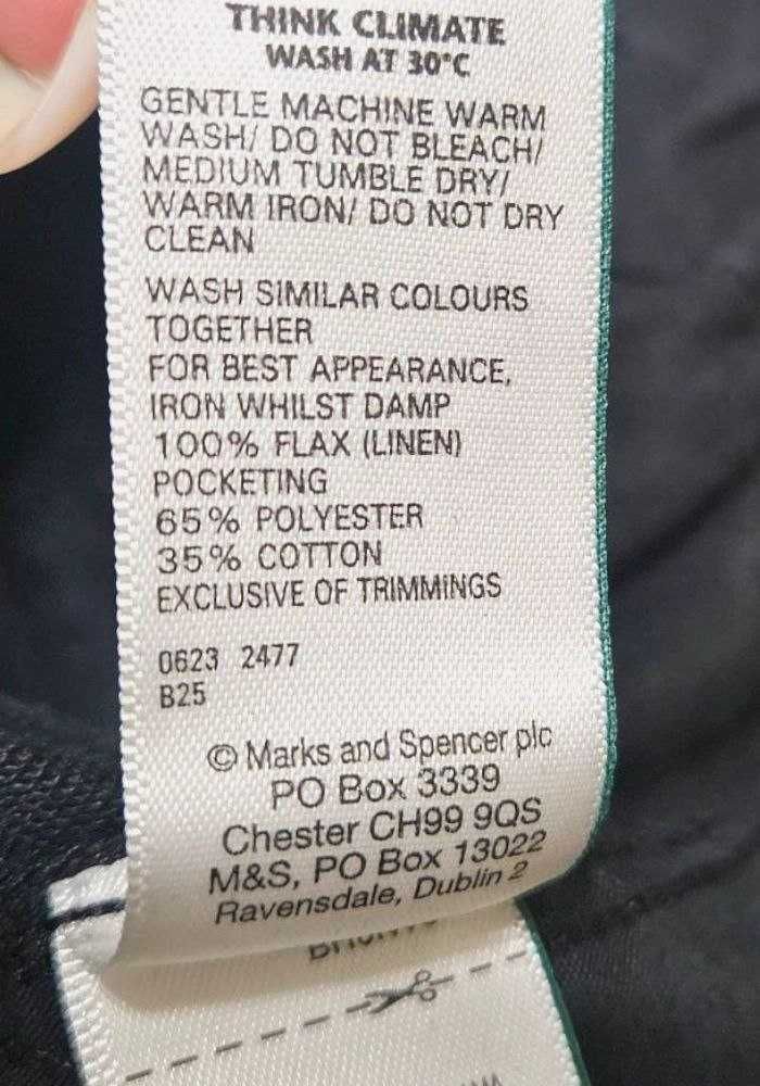 Широкие льняные карго-брюки в цвете графит Marks&Spencer, р. L/XL