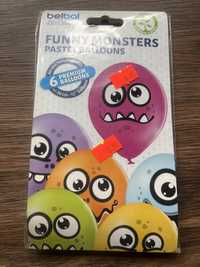 Balony "Funny Monsters", pastel mix, BELBAL, 12", 6 szt.