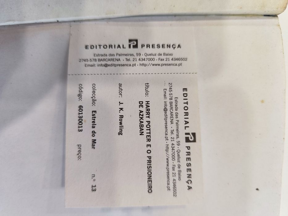 Livro "Harry Potter e o Prisioneiro de Azkaban"