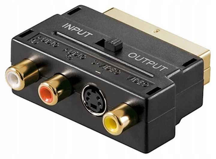 Adapter SCART - 3x RCA S-Video dwukierunkowy