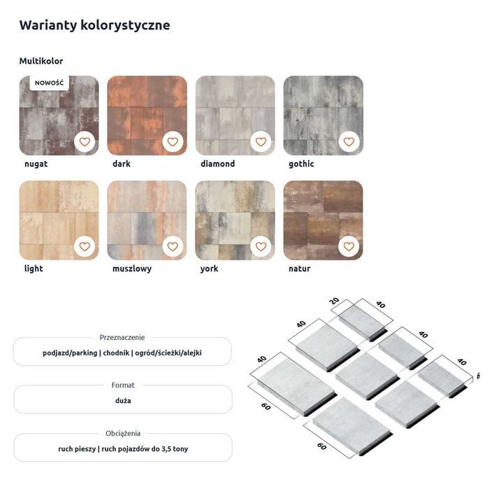 Płyta Tarasowa Podjazdowa Spectra Gothic płyty tarasowe kostka brukowa