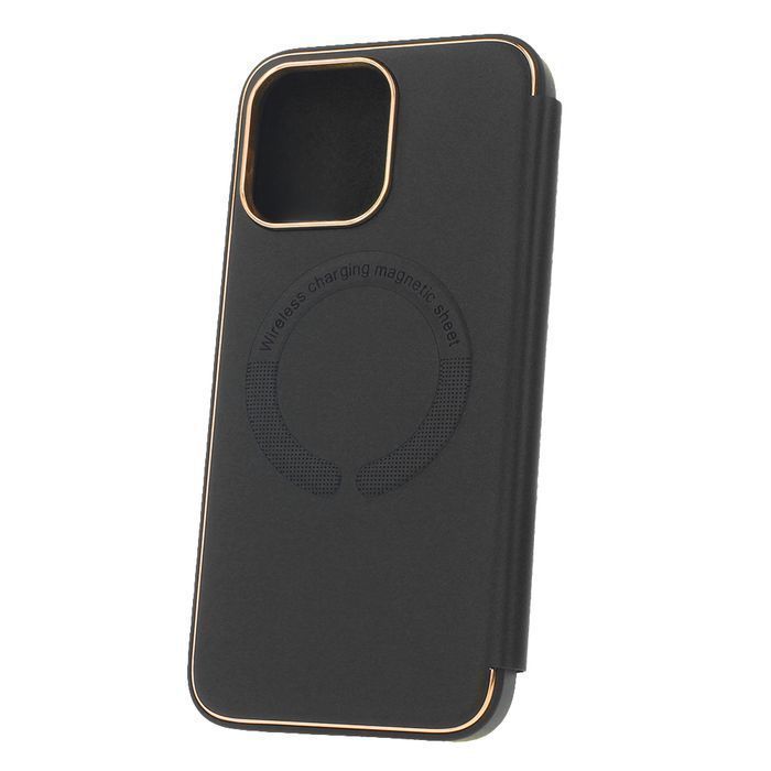 Etui Smart Gold Frame Mag Do Iphone 13 / 14 6,1" Czarny