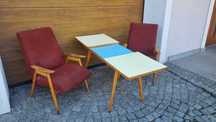 Stolik kawowy rozkładany Design PRL lata 60 Czechosłowacja