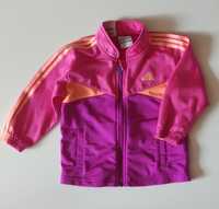 Różowo-pomarańczowa, rozpinana bluza dziecięca - adidas – 92 cm (1-2 l