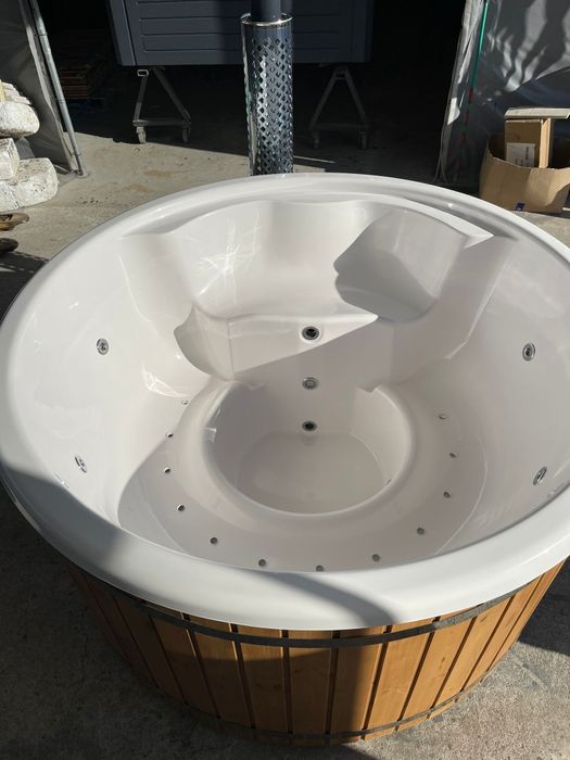 Balia gorąca Beczka Piec Hydromasaż opalana drewnem jakuzi