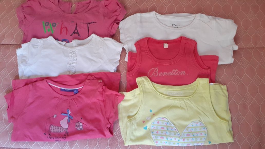 Lote t-shirts 12 meses, lote calças e leggins e Vestidos