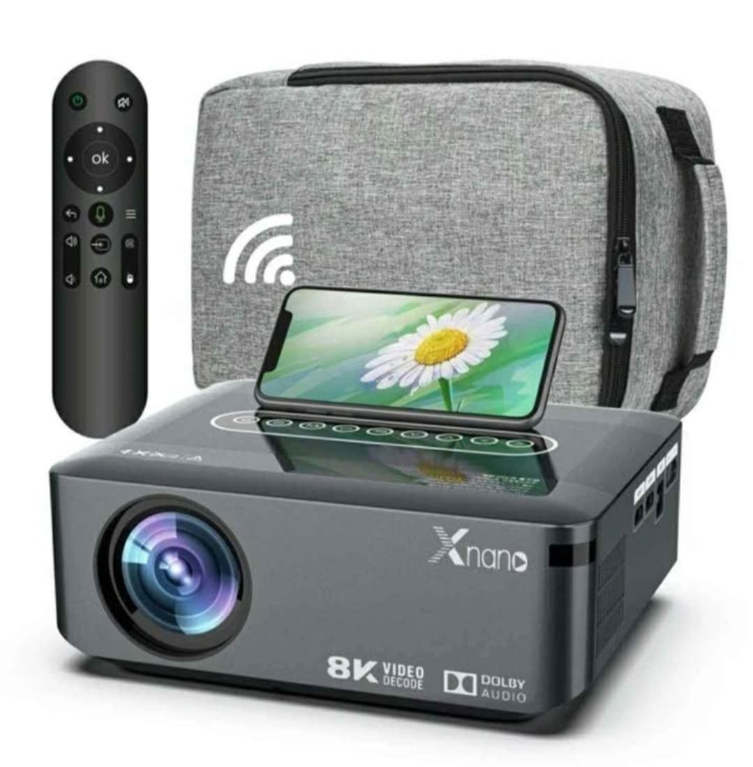 Projetor android 12000 lumens + keystone 4D + WiFi + Bluetooth + Nativ