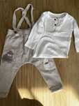 Zestaw, komplet dla dziecka, z owieczkami, body, spodnie, organic, 80