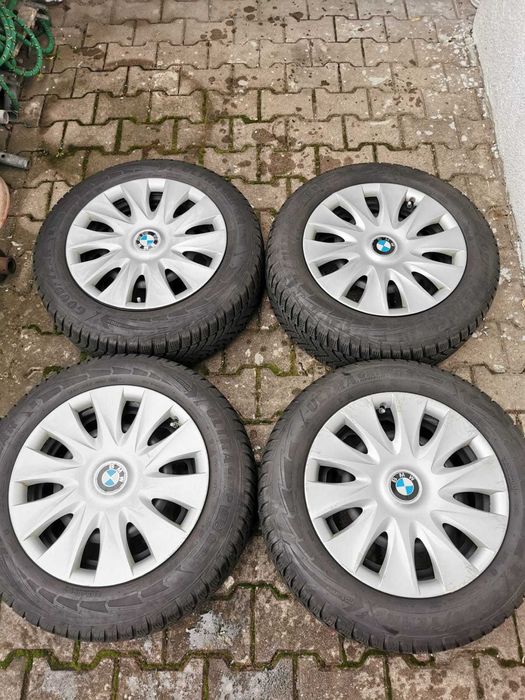 koła felgi do BMW + opony zimowe + kołpaki BMW 5mm 205/60 R16 2018r