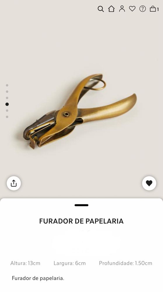 Furador De Papelaria Zara Home NOVO