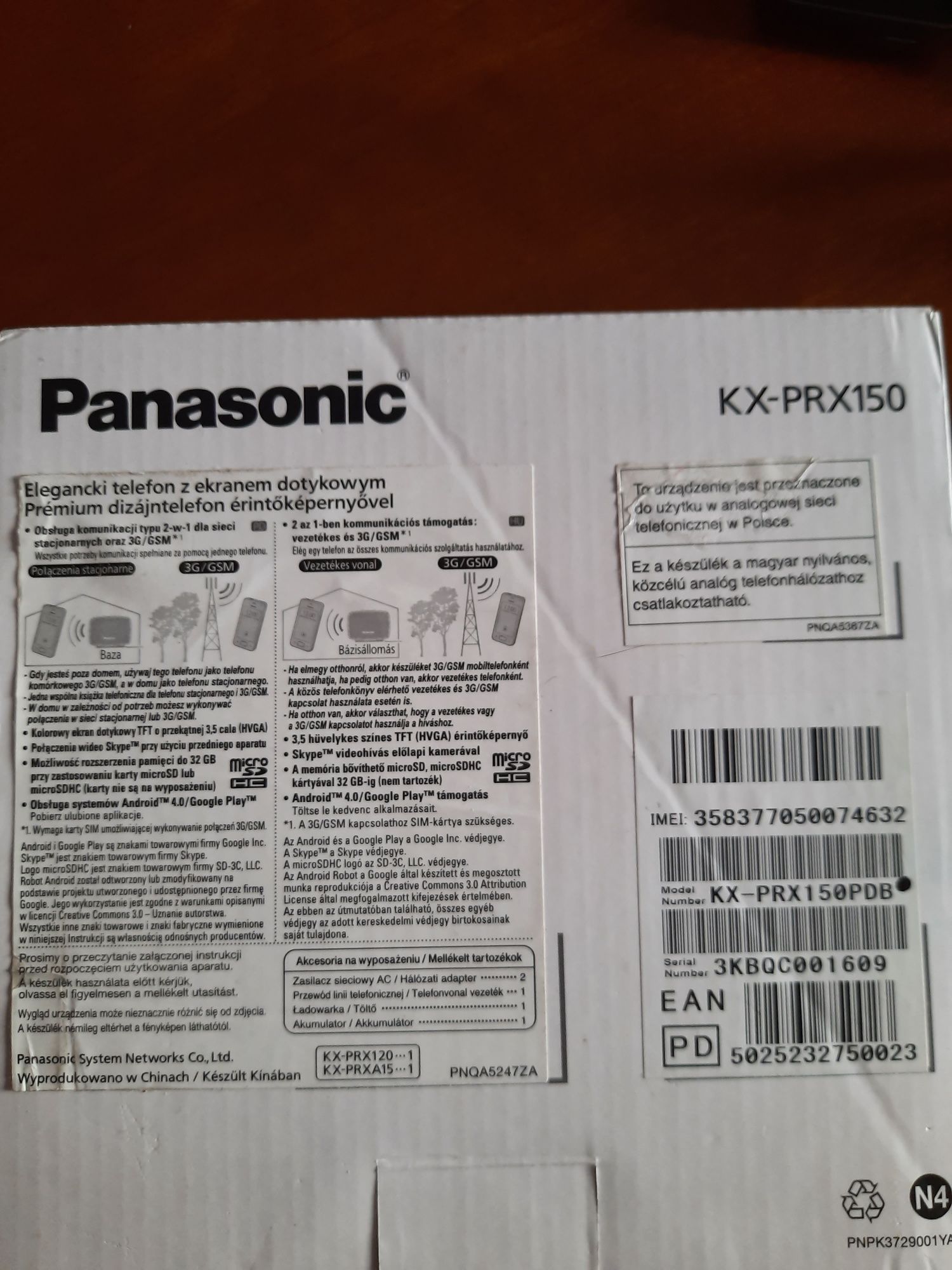 Telefon Panasonic KX-PRX150 stacjonarny i komórkowy w jednym