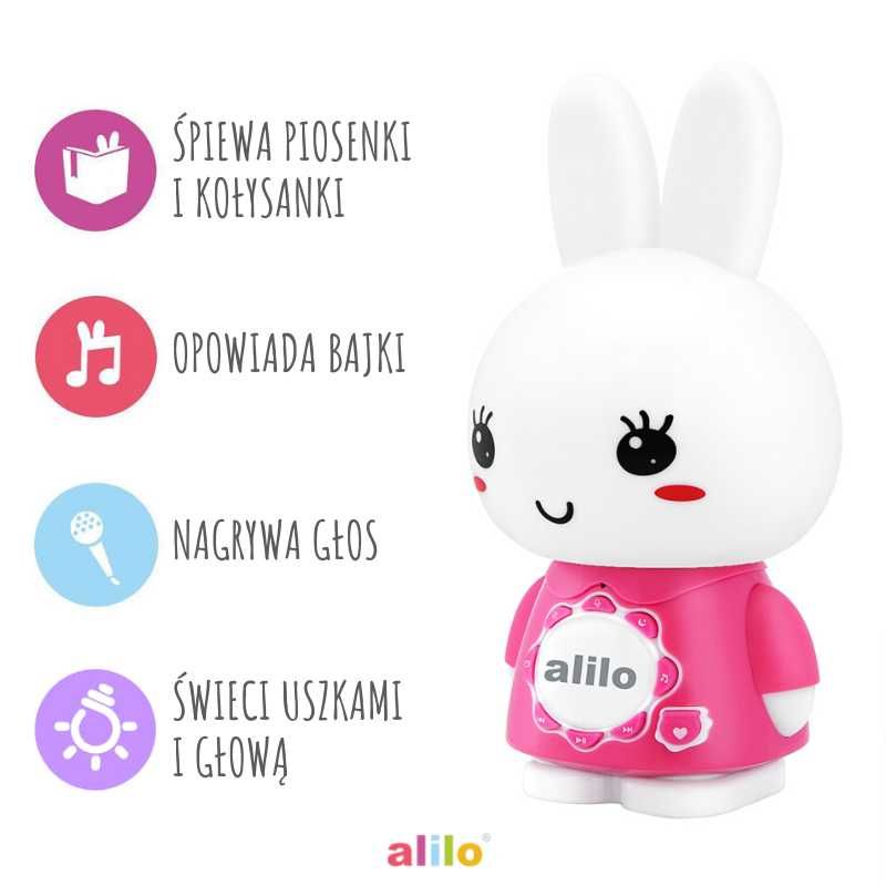 Króliczek Alilo Big Bunny G7C różowy dla dzieci interaktywny królik