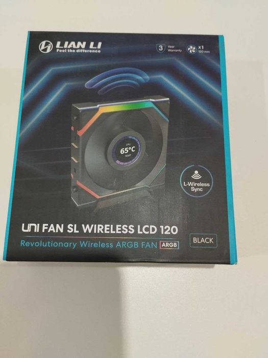 Lian Li UNI FAN SL Wireless LCD 120 Wentylator 12 cm Czarny
