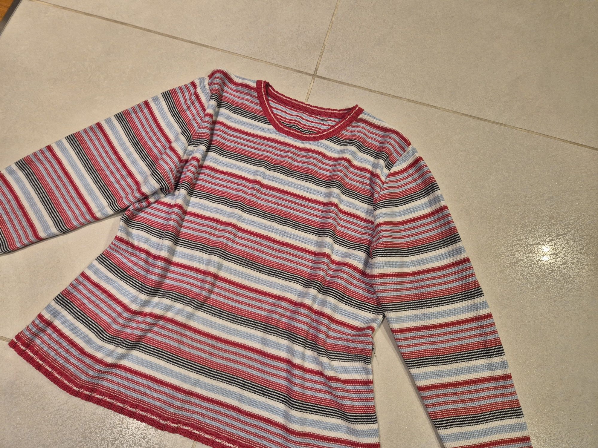 Kolorowy sweter M 38 BUDDELEI sweterek w paski swetr bluzka