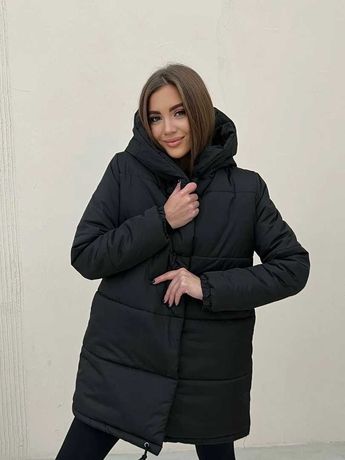 Теплая зимняя куртка пуховик зефирка есть 4 цвета + Подарок)