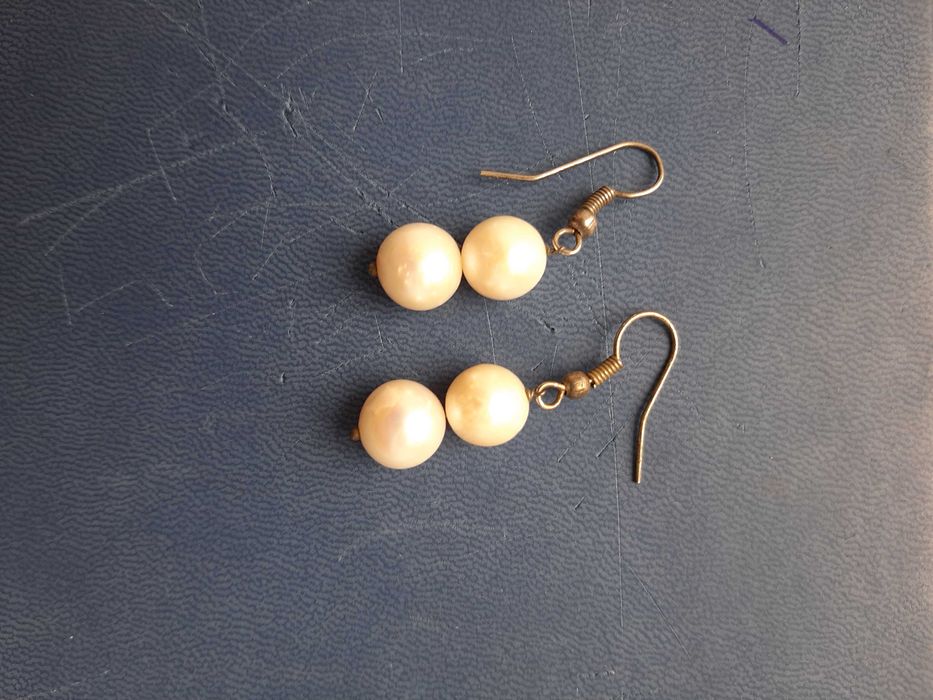 Стильные серьги с натуральным жемчугом (ферма)