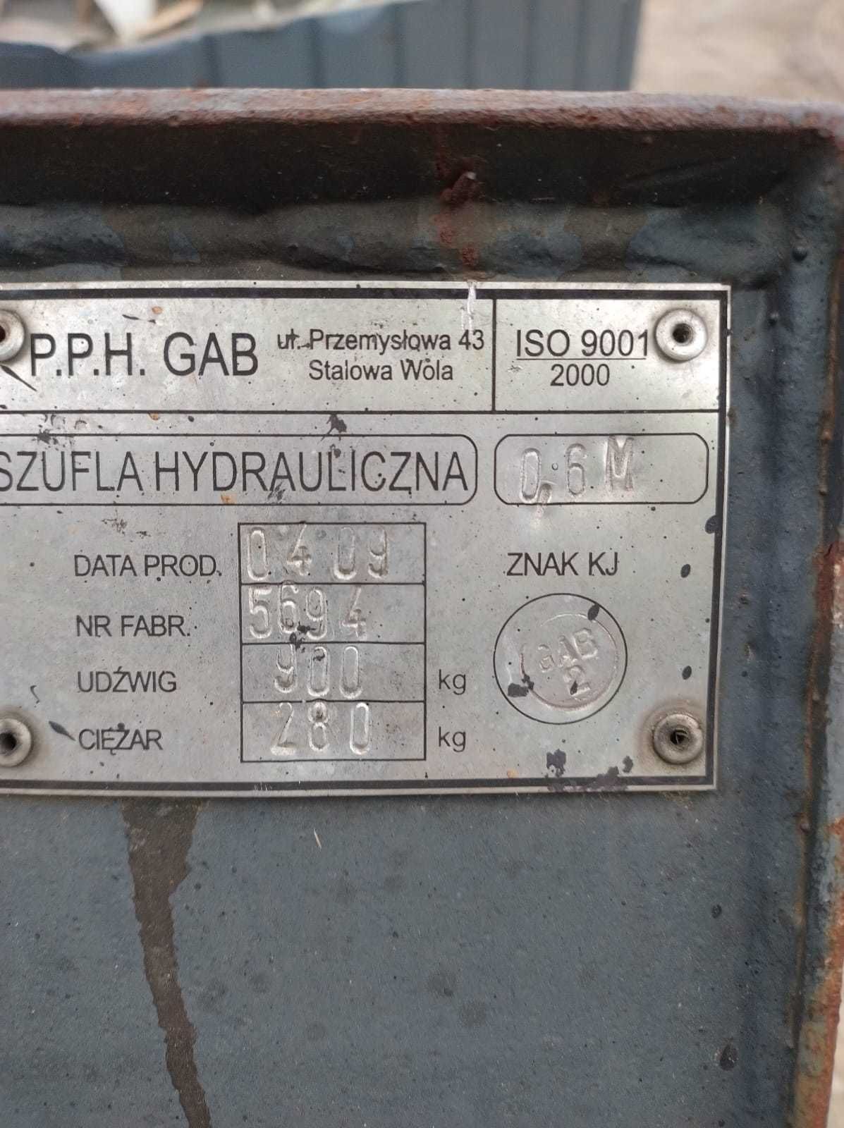 Szufla hydrauliczna do wózka widłowego