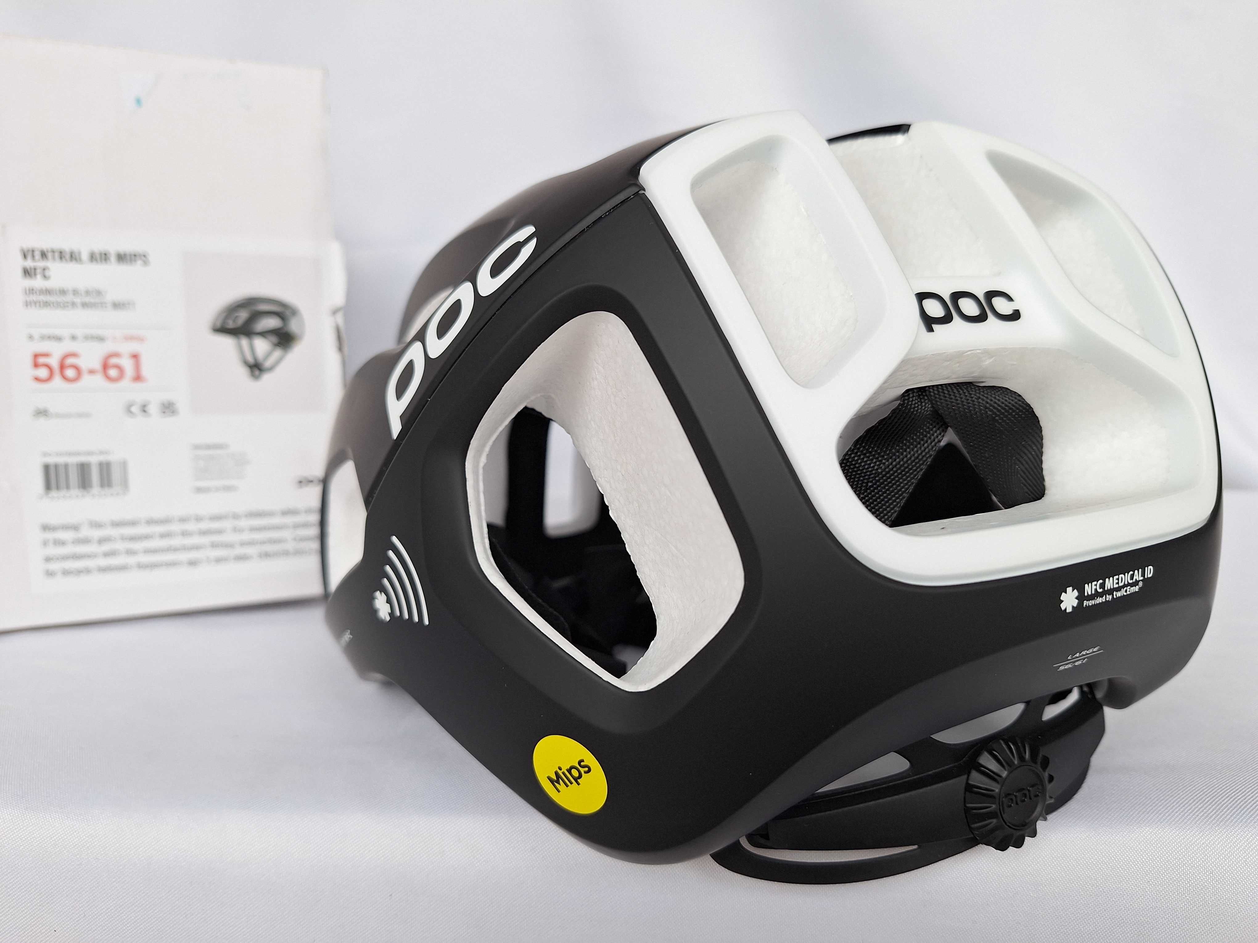 Kask rowerowy Poc Ventral Air Mips NFC Uranium Black White L 56-61cm