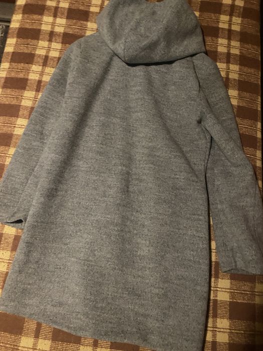 Пальто Сіре з капюшоном