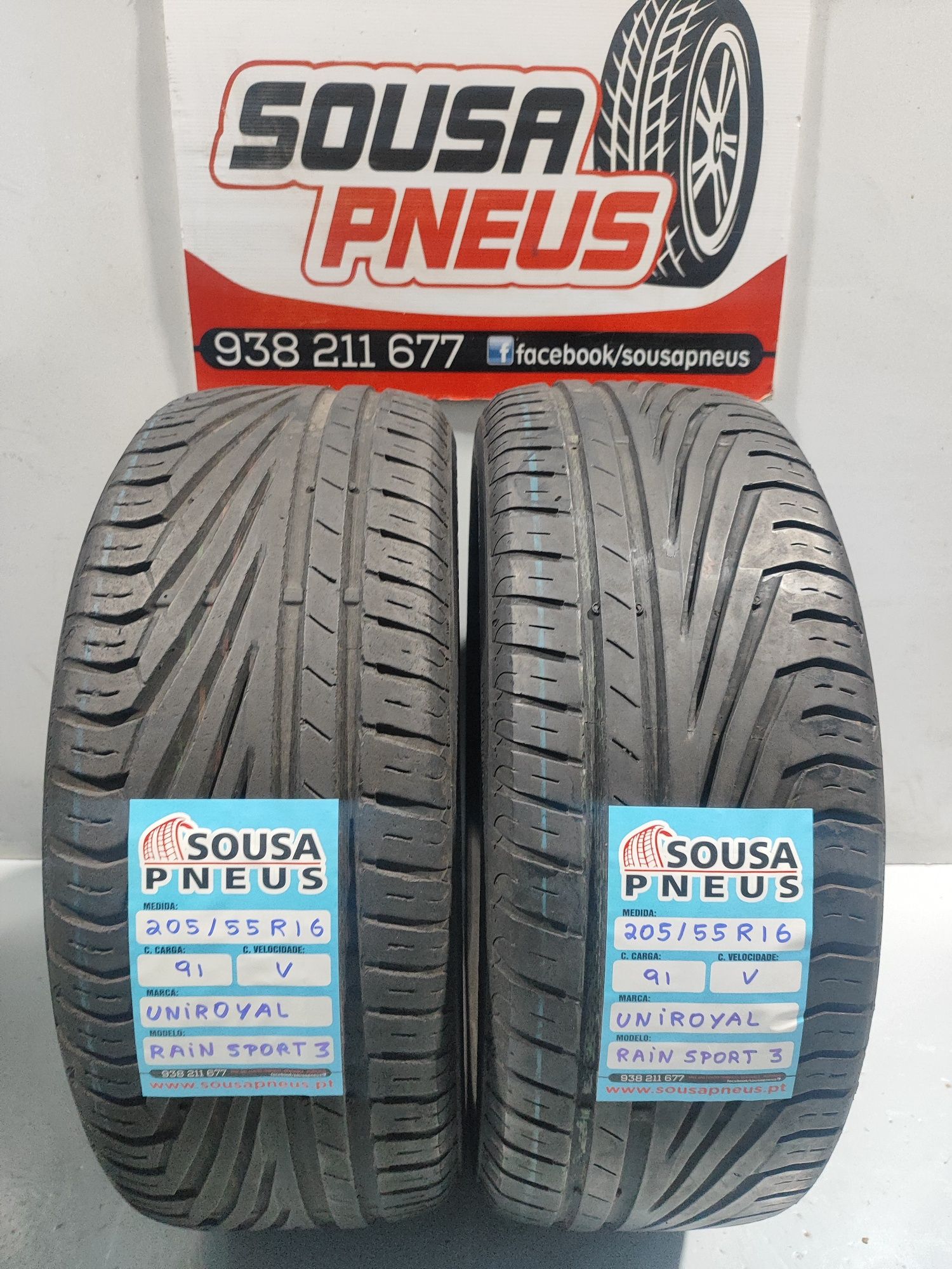 2 pneus semi novos 205-55R16 Uniroyal - Oferta dos Portes