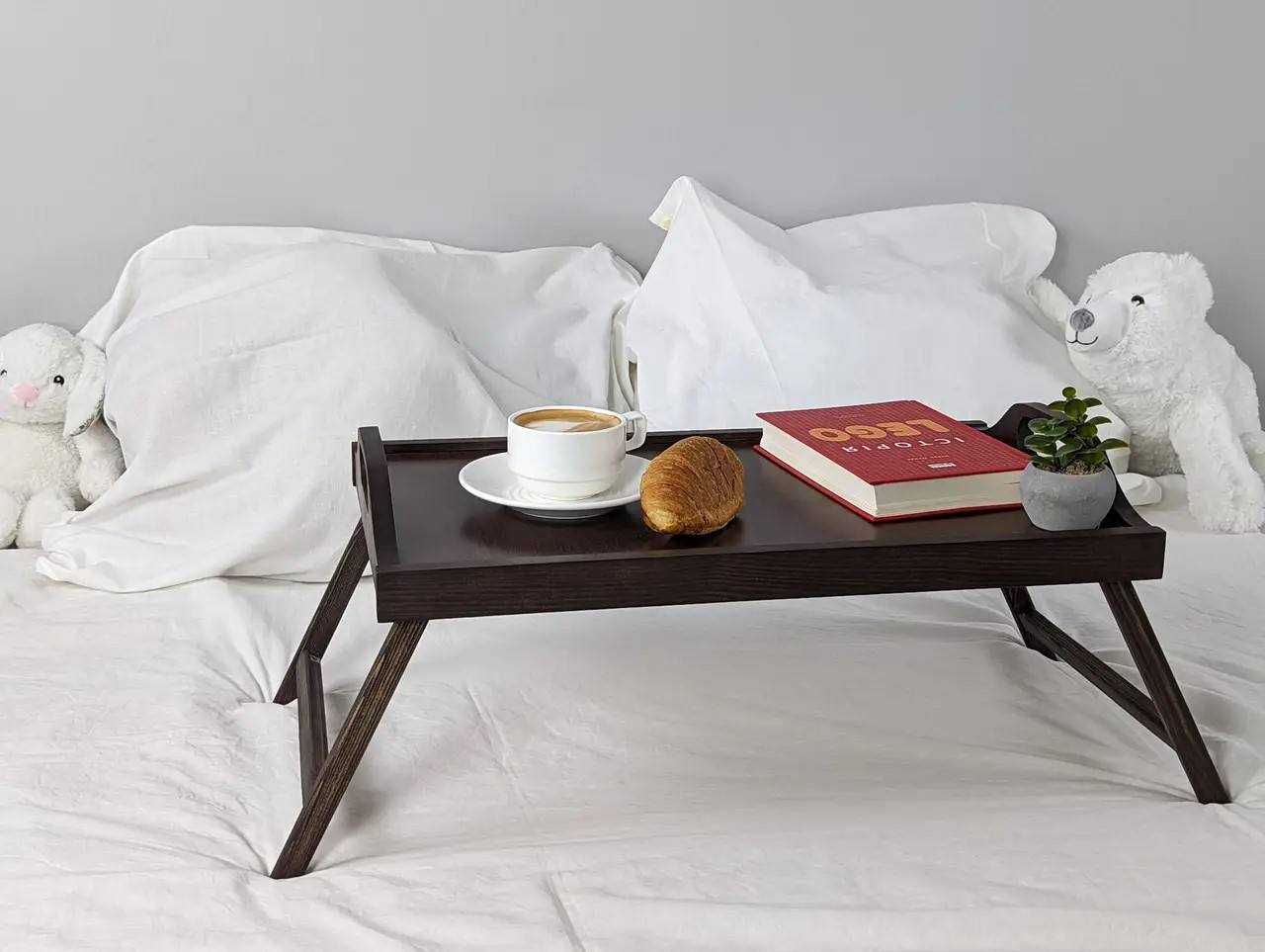 Столик для сніданків Для ноутбуку в ліжко складний Дерев'яний з Ясеню