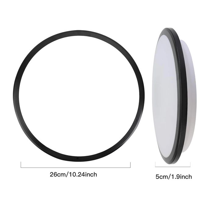 Inteligentna lampa sufitowa LED Horevo z pilotem, 24W, czarna