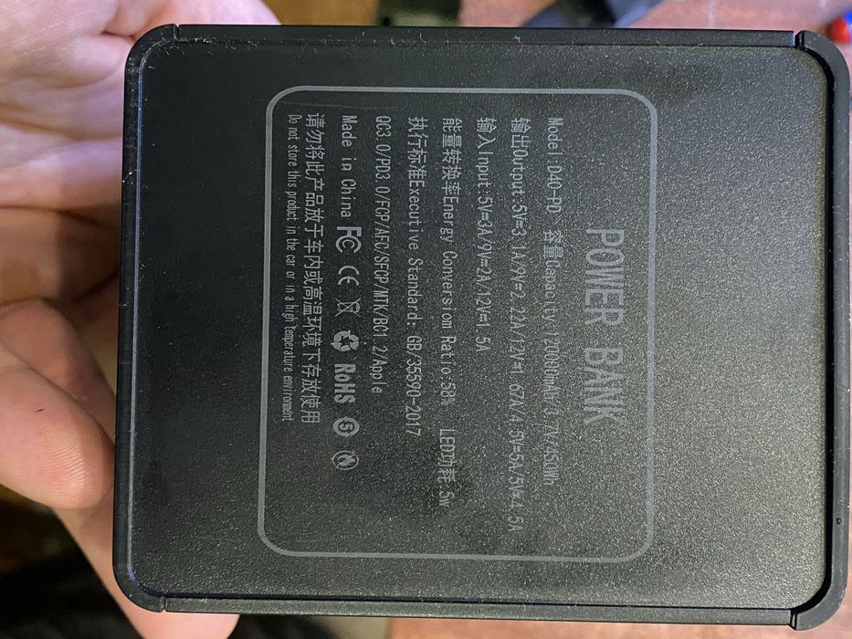 Power bank D40-PD 120000mAh 3.7v 450Wh