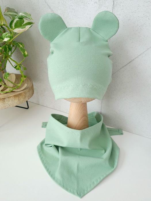 Komplet jesienny czapka z uszkami Mickey