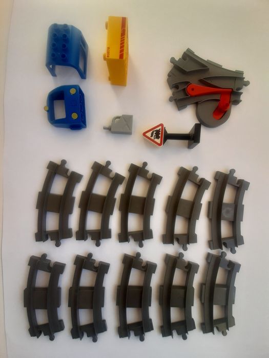 Оригінал Лего Дупло Lego Duplo рейки, стрілка, потяг, залізна дорога