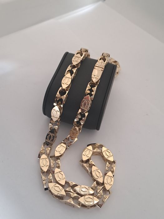 Złoty łańcuszek splot CARTIER 585 Nowy 63 cm